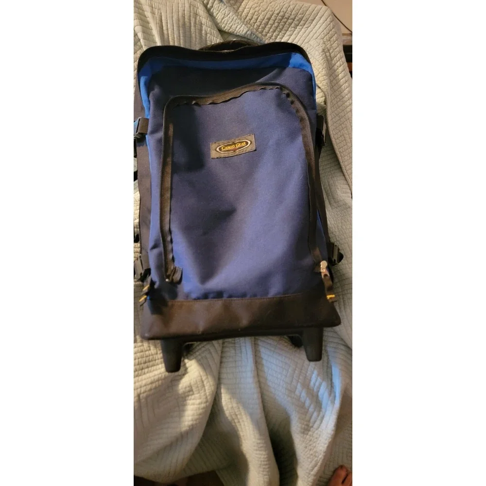 Cargo Gear Rolling Backpack — Travel Suitcase/Backpack Combo Blue/Black